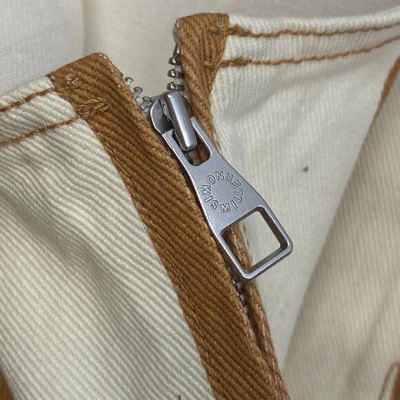 Simon Miller Women’s Sahara Striped Denim Mini Dress – Light Sand Brown/White S - Picture 3 of 12